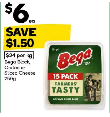 Bega Block, Grated or Sliced Cheese 250g