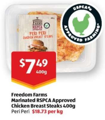 Freedom Farms Marinated RSPCA Approved Chicken Breast Steaks 400g