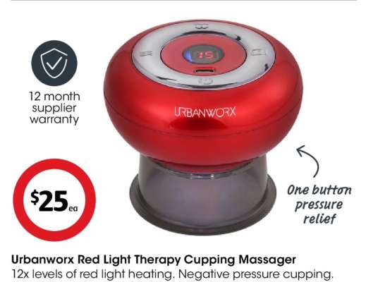 Urbanworx Red-Light Therapy Cupping Massager