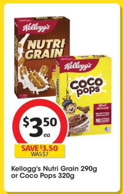 Kellogg's Nutri Grain 290g or Coco Pops 320g
