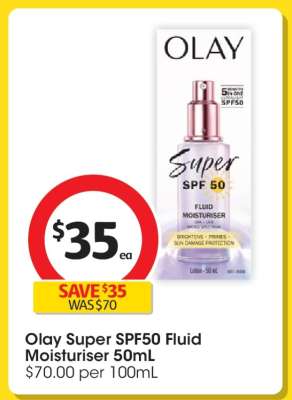 Olay Super SPF50 Fluid Moisturiser 50mL