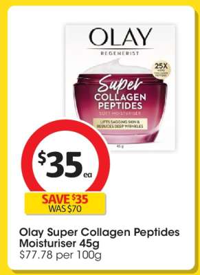 Olay Super Collagen Peptides Moisturiser 45g