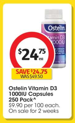 Ostelin Vitamin D3 1000IU Capsules 250 Pack
