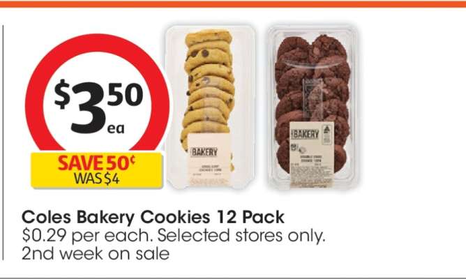 Coles Bakery Cookies 12 Pack