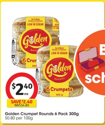 Golden Crumpet Rounds 6 Pack 300g