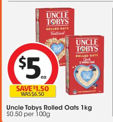 Uncle Tobys Rolled Oats 1kg