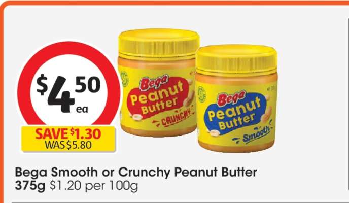 Bega Smooth or Crunchy Peanut Butter