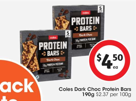 Coles Dark Choc Protein Bars