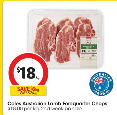 Coles Australian Lamb Forequarter Chops