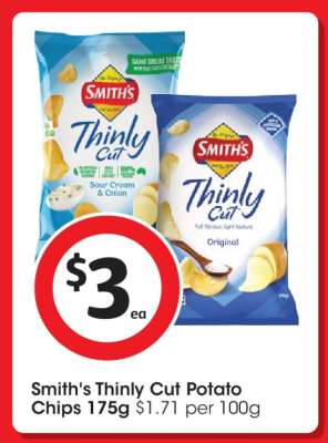 Smith's Thinly Cut Potato Chips 175g