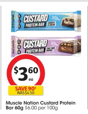 Muscle Nation Custard Protein Bar 60g