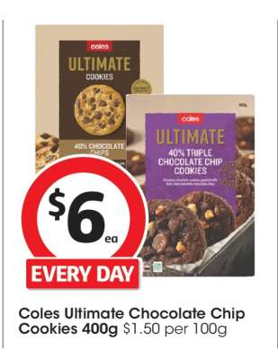 Coles Ultimate Chocolate Chip Cookies 400g