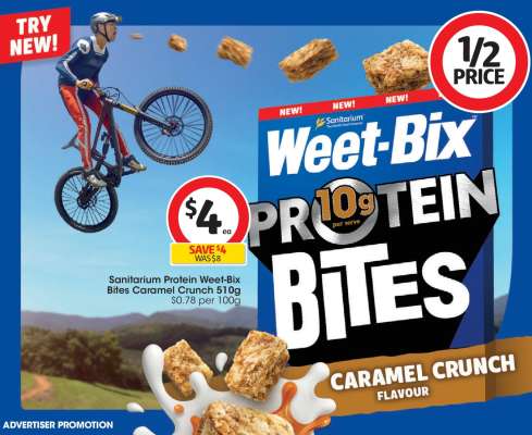 Sanitarium Protein Weet-Bix Bites Caramel Crunch 510g