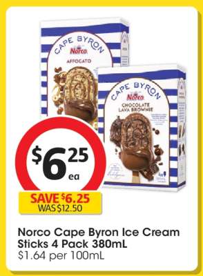 Norco Cape Byron Ice Cream Sticks 4 Pack 380mL