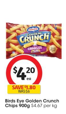 Birds Eye Golden Crunch Chips 900g