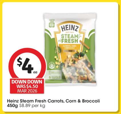 Heinz Steam Fresh Carrots, Corn & Broccoli