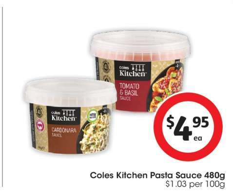 Coles Kitchen Pasta Sauce 480g