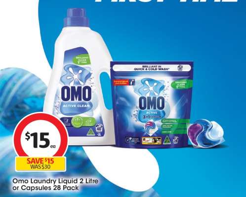 Omo Laundry Liquid 2 Litre or Capsules 28 Pack