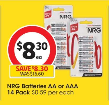 NRG Batteries AA or AAA 14 Pack