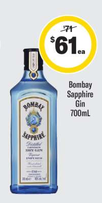 Bombay Sapphire Gin 700mL