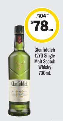 Glenfiddich 12YO Single Malt Scotch Whisky 700ml