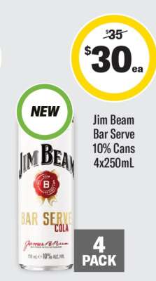 Jim Beam Bar Serve 10% Cans