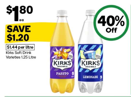 Kirks Soft Drink Varieties 1.25 Litre