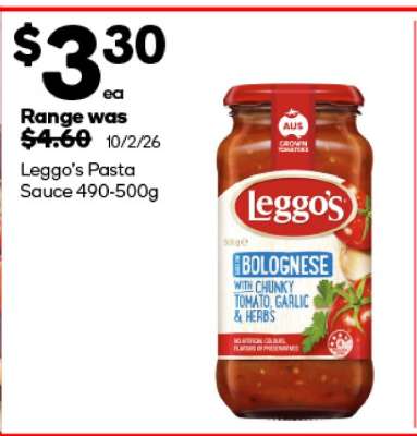 Leggo's Pasta Sauce 490-500g