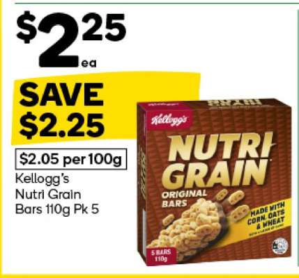 Kellogg's Nutri-Grain Bars 110g Pk 5