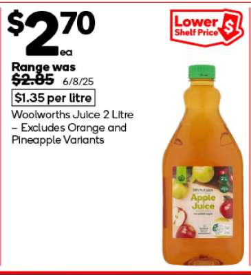 Woolworths Juice 2 Litre