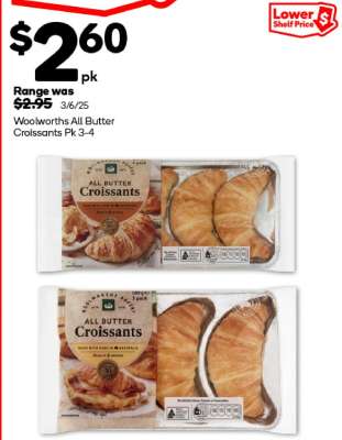 Woolworths All Butter Croissants Pk 3-4