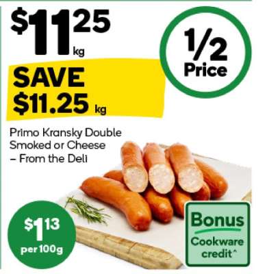 Primo Kransky Double Smoked or Cheese – From the Deli