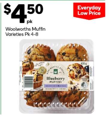 Woolworths Muffin Varieties Pk 4-8