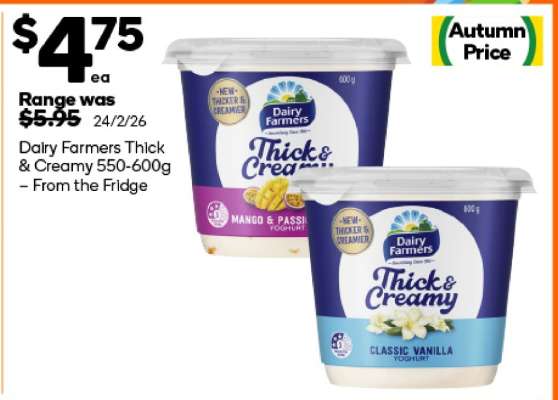 Dairy Farmers Thick & Creamy 550-600g