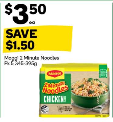 Maggi 2 Minute Noodles Pk 5 345-395g