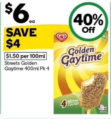 Streets Golden Gaytime 400ml Pk 4