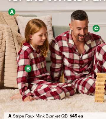 Stripe Faux Mink Blanket QB