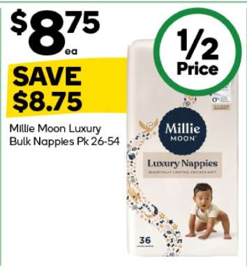 Millie Moon Luxury Bulk Nappies Pk 26-54