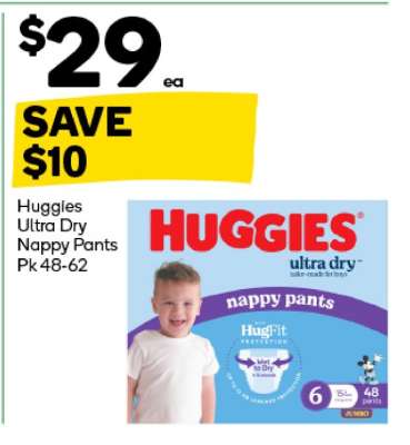 Huggies Ultra Dry Nappy Pants Pk 48-62