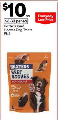 Baxter’s Beef Hooves Dog Treats Pk 3