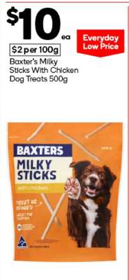 Baxter's Milky Sticks With Chicken Dog Treats 500g