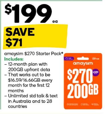 amaysim $270 Starter Pack