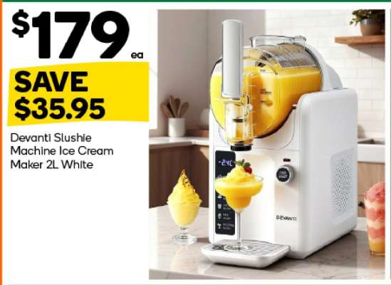 Devanti Slushie Machine Ice Cream Maker 2L White