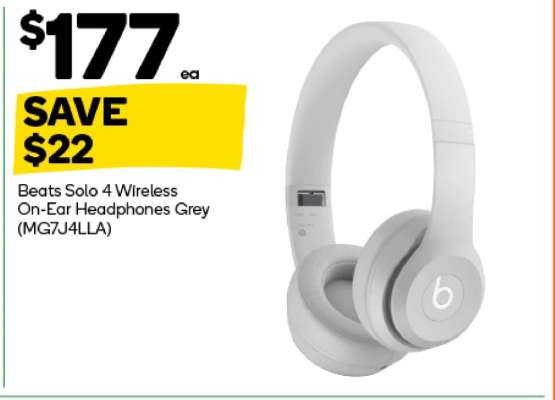 Beats Solo 4 Wireless On-Ear Headphones Grey (MG7J4LLA)