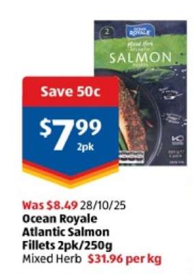 Ocean Royale Atlantic Salmon Fillets 2pk/250g