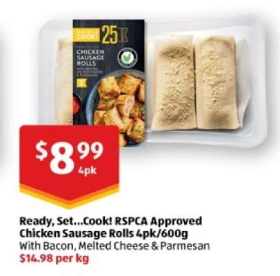 Ready, Set...Cook! RSPCA Approved Chicken Sausage Rolls 4pk/600g