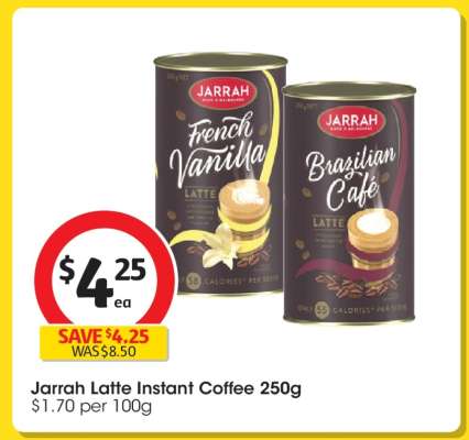 Jarrah Latte Instant Coffee 250g