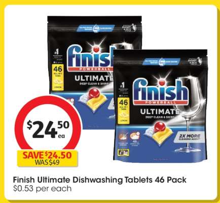Finish Ultimate Dishwashing Tablets 46 Pack