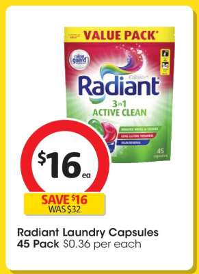 Radiant Laundry Capsules 45 Pack