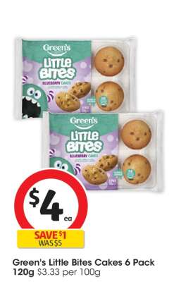 Green's Little Bites Cakes 6 Pack 120g